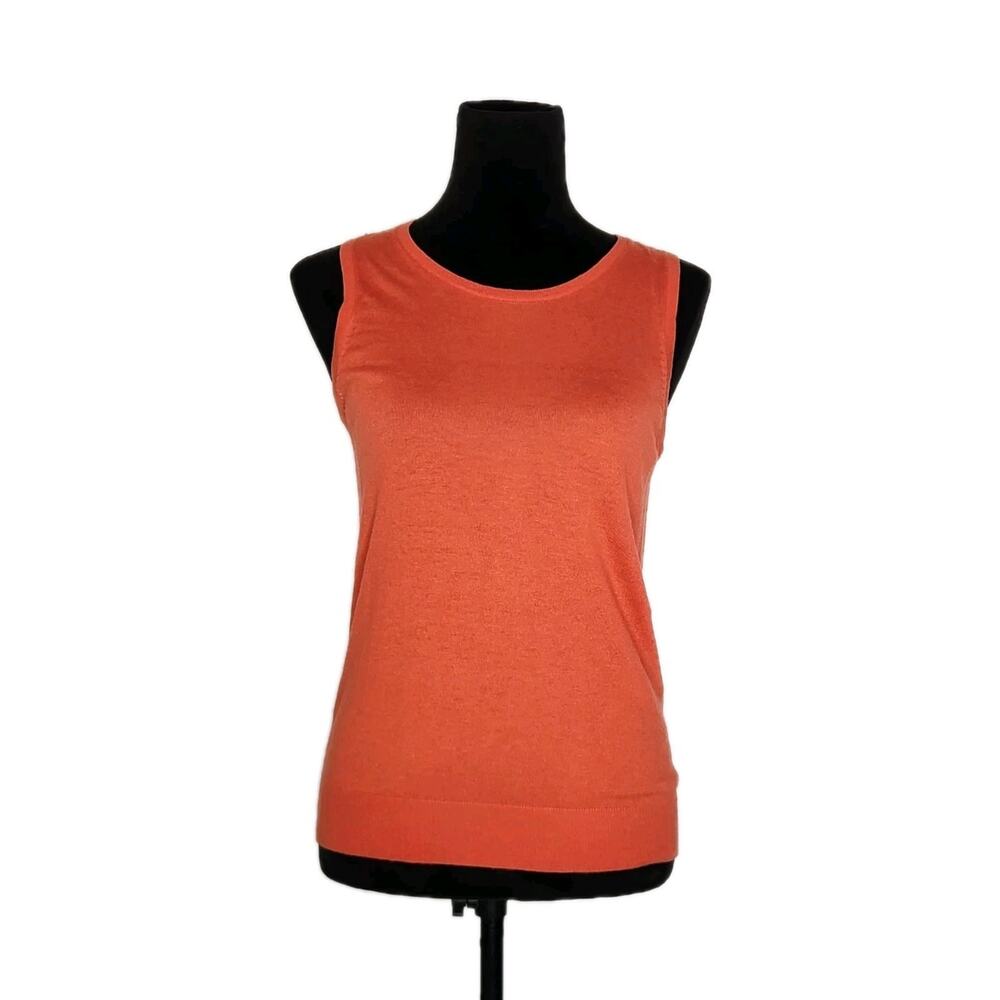 Ann Taylor Loft Cashmere Blend Sleeveless Knit Sweater Tank Top Orange Size S